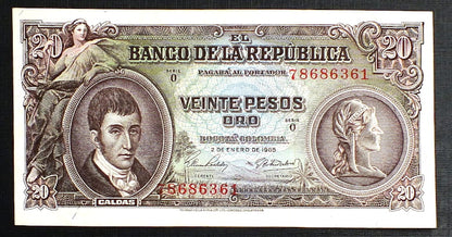 20 Pesos Oro - Kolumbia 1965 r.