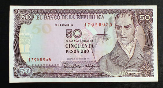 50 Pesos Oro - Kolumbia 1986 r.