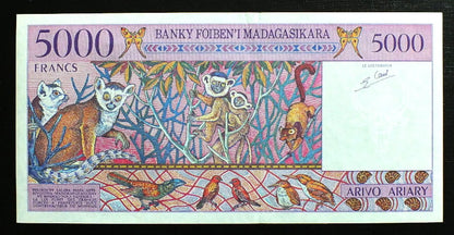 5000 Franków Madagaskar 1995 r.