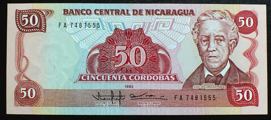 50 Cordobas - Nikaragua 1985 r.