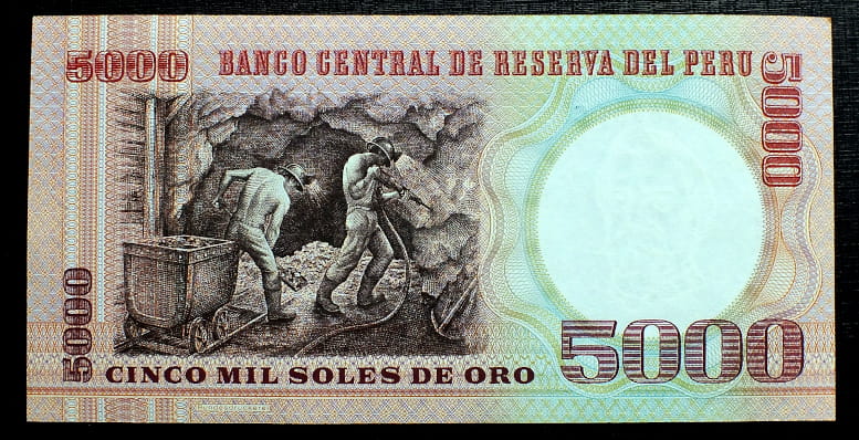 5000 Soles de Oro - Peru 1985 r.