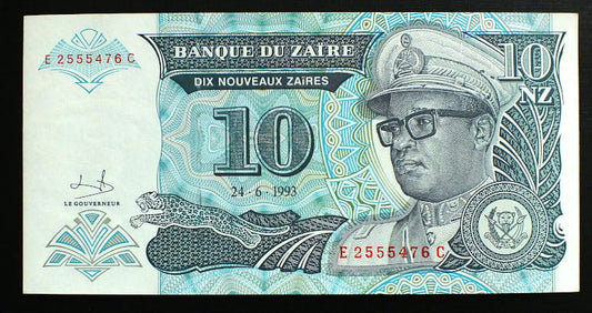 10 Nouveaux Zaires - Zair 1993 r.