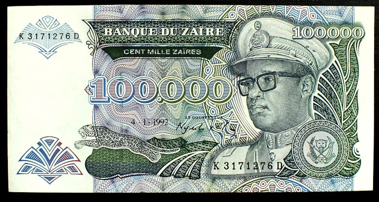 100.000 Zaires - Zair 1992 r.