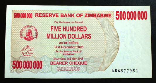 500 000 000 Dolarów - Zimbabwe