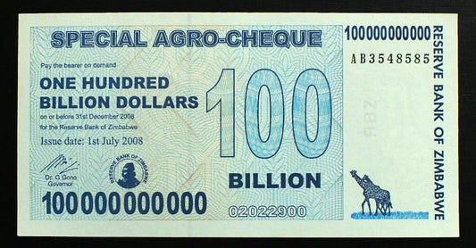 100 000 000 000 Dollars - Zimbabwe
